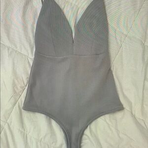 Elegant Gray Women's Bodysuit